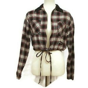 💥 Vintage Cropped length plaid jacket